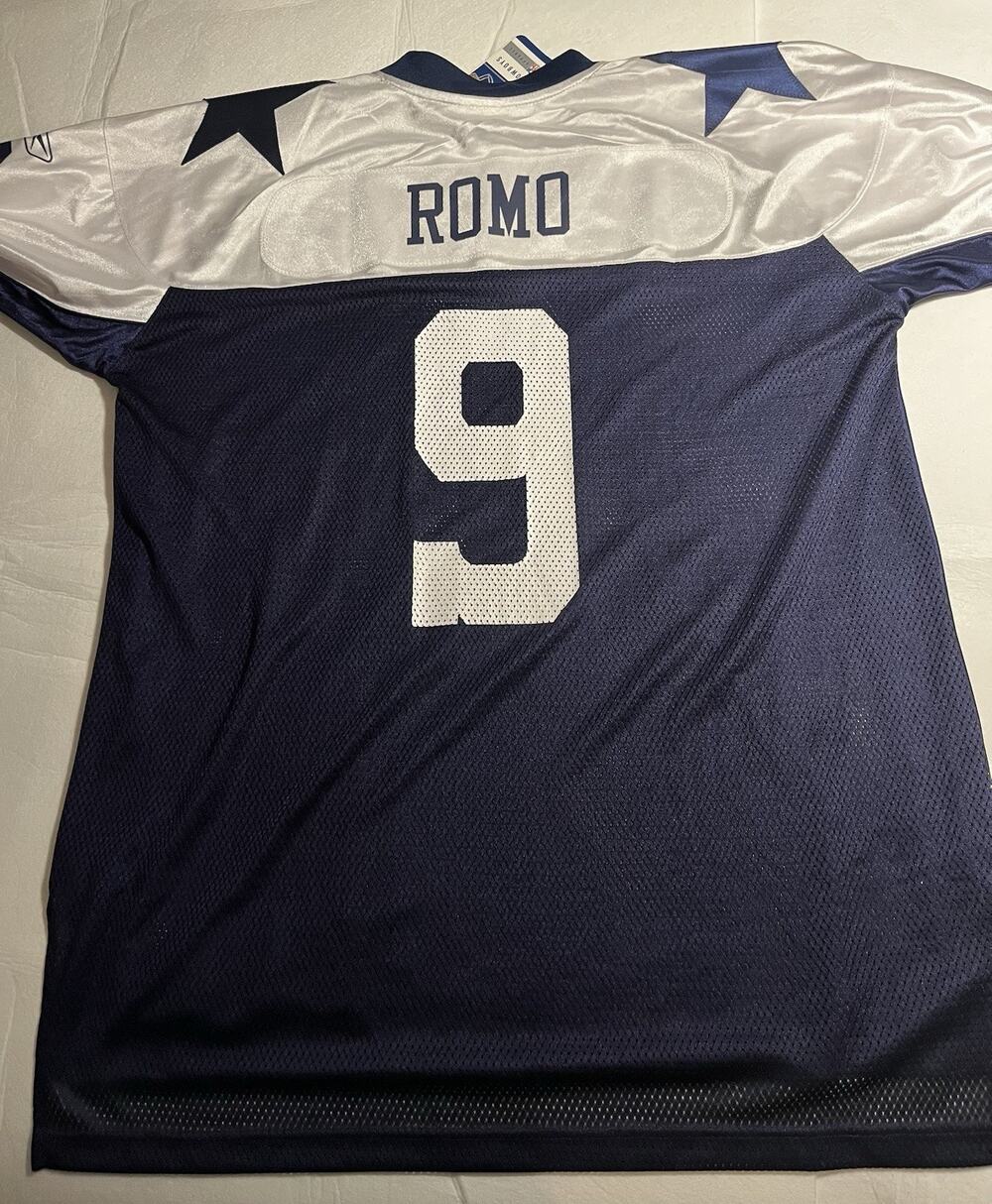 NWT Reebok Tony Romo #9 Dallas Cowboys Throwback Jersey Mens XL NFL Vintage